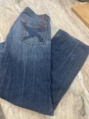 7 For All Mankind Women's Dark Blue Boot Cut Jeans